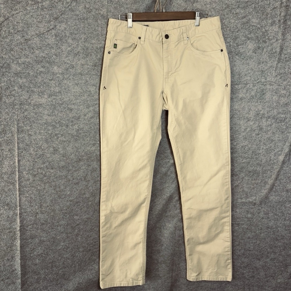 Stio Rivet Canvas Pants Jeans Mens 32x32 Yellow Beige Stretch Gusseted Versatile